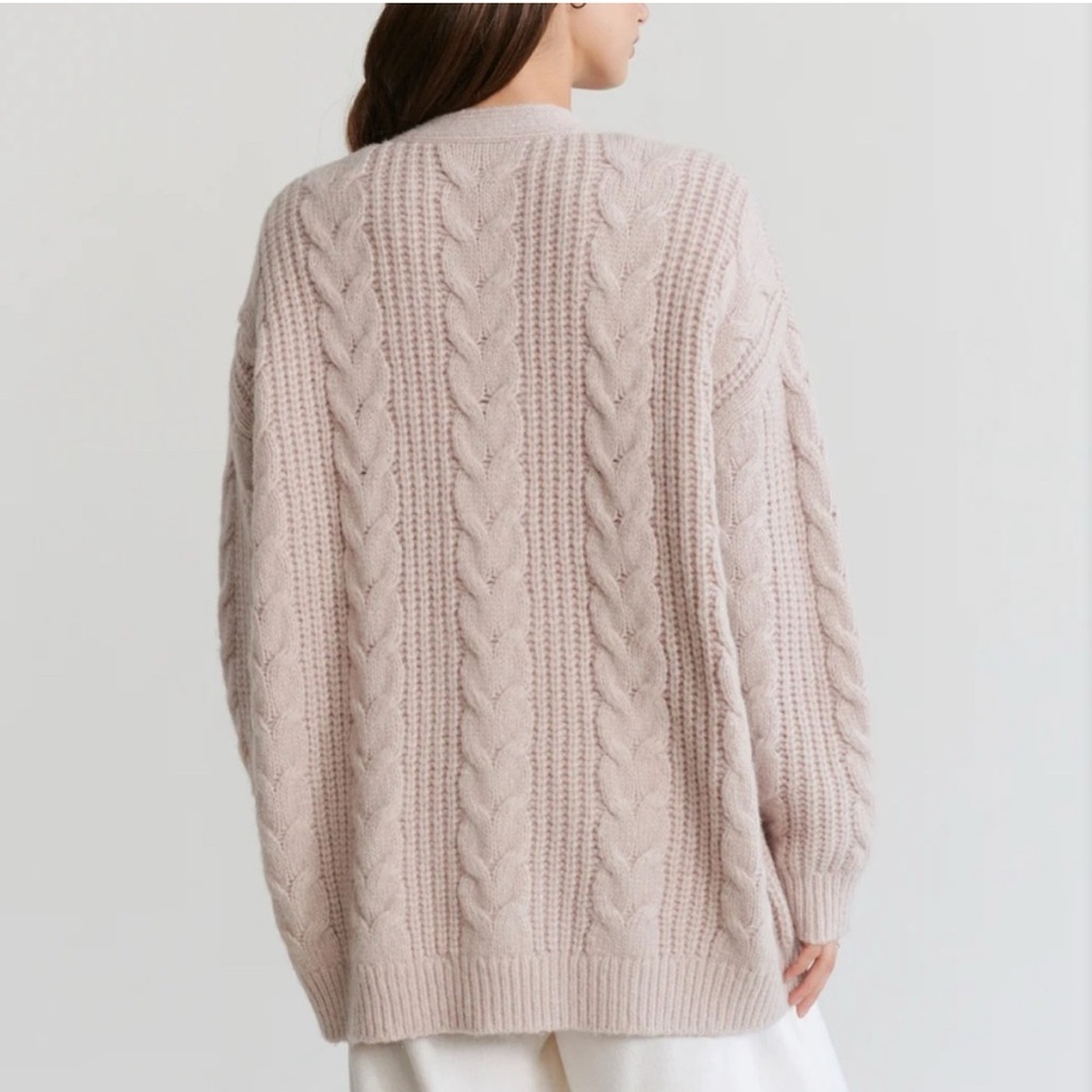JENNI KAYNE Cable Cocoon Cardigan XS 27” P2P Blush $395 Retail NWT - Picture 9 of 12